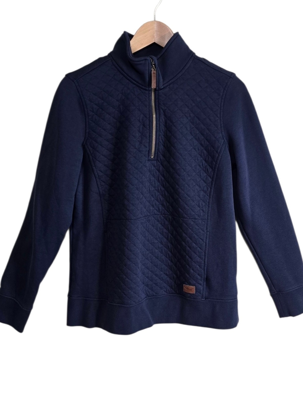 L.L.Bean Women’s Quilted Quarter Zip Pullover Sweatshirt Med Gorpcore Cozy